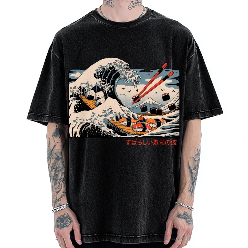 The Great Sushi Wave Vintage Washed T-shirt