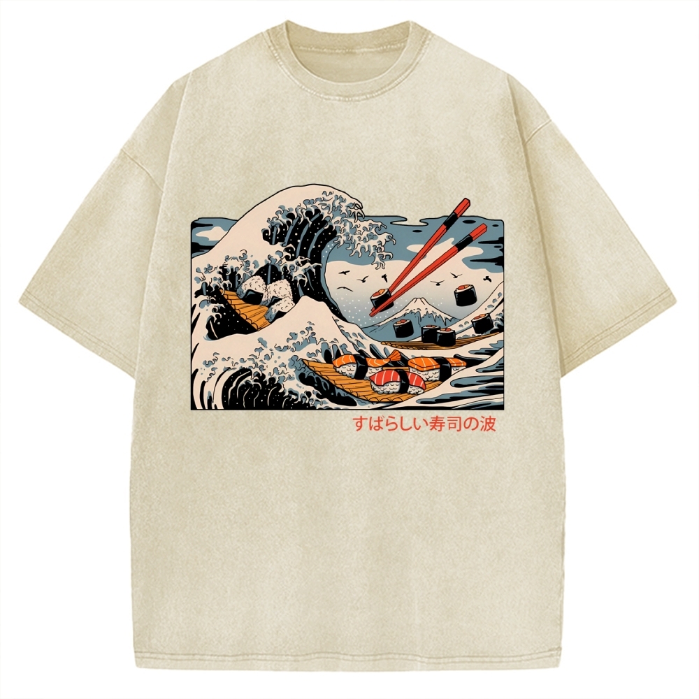 The Great Sushi Wave Vintage Washed T-shirt