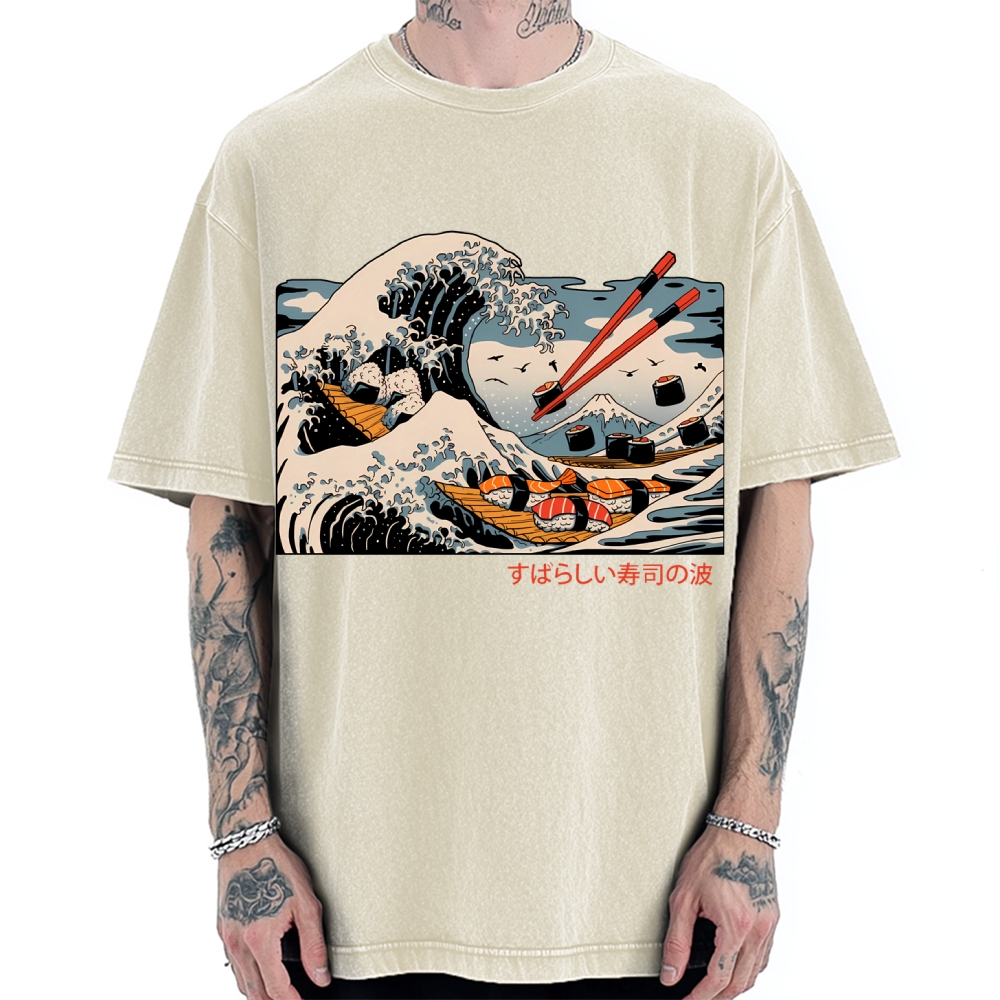 The Great Sushi Wave Vintage Washed T-shirt
