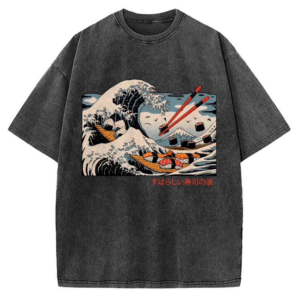 The Great Sushi Wave Vintage Washed T-shirt