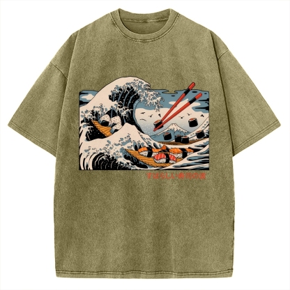 The Great Sushi Wave Vintage Washed T-shirt
