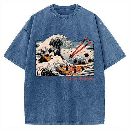 The Great Sushi Wave Vintage Washed T-shirt