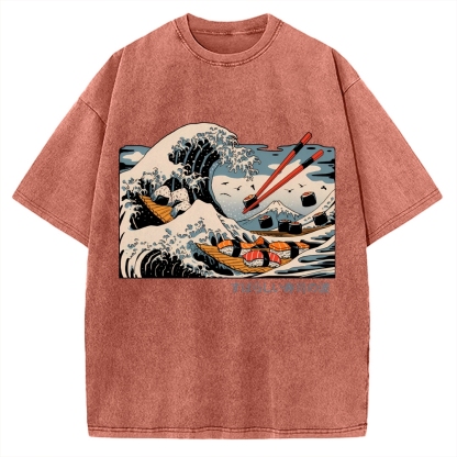 The Great Sushi Wave Vintage Washed T-shirt