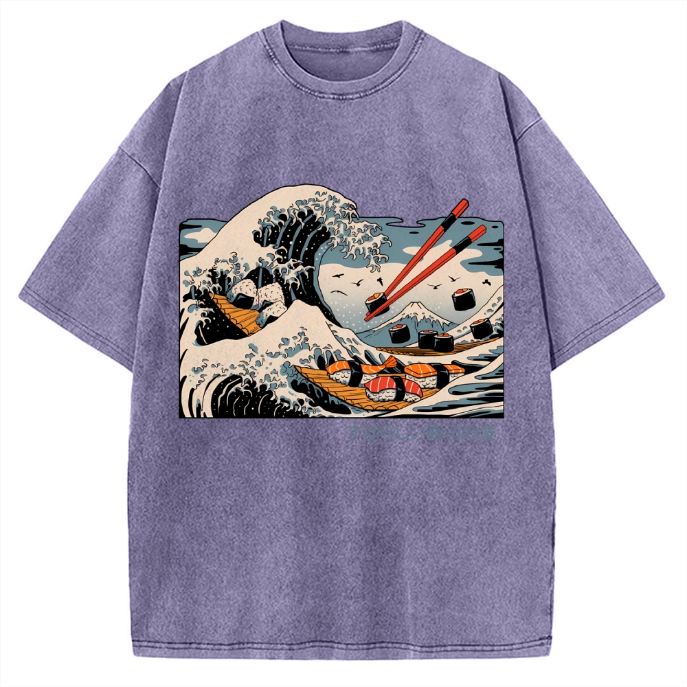 The Great Sushi Wave Vintage Washed T-shirt
