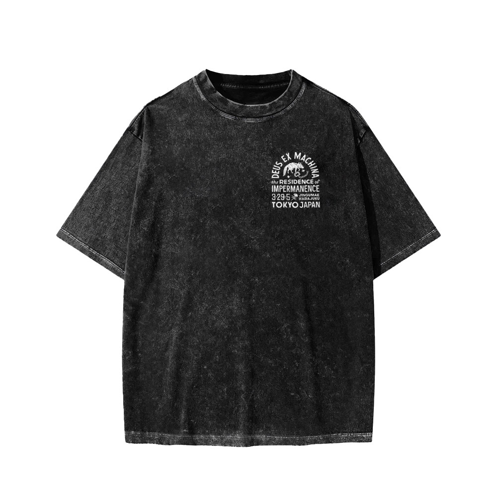 Tokyo-Assassin Deus Ex Machina Tokyo Front And Back Printing Washed T-shirt