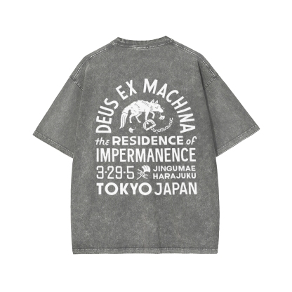 Tokyo-Assassin Deus Ex Machina Tokyo Front And Back Printing Washed T-shirt