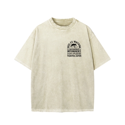 Tokyo-Assassin Deus Ex Machina Tokyo Front And Back Printing Washed T-shirt