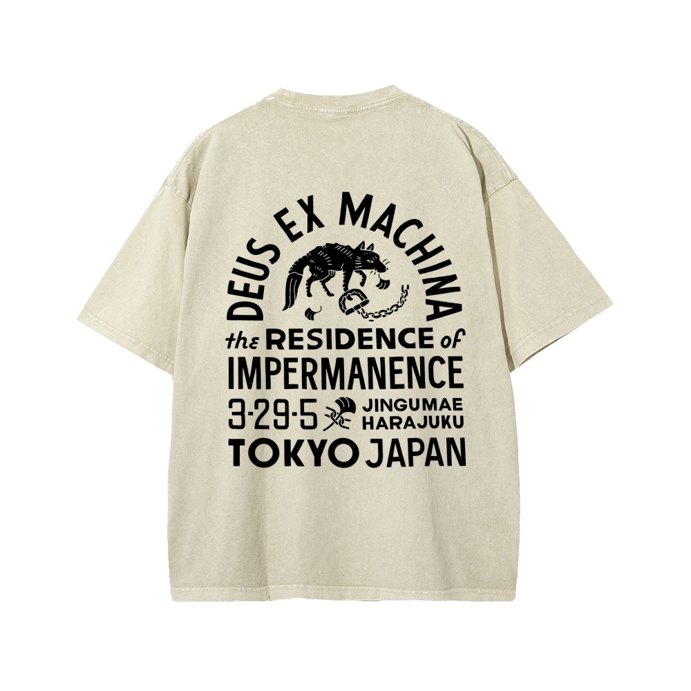 Deus Ex Machina Tokyo Front And Back Printing Washed T-shirt