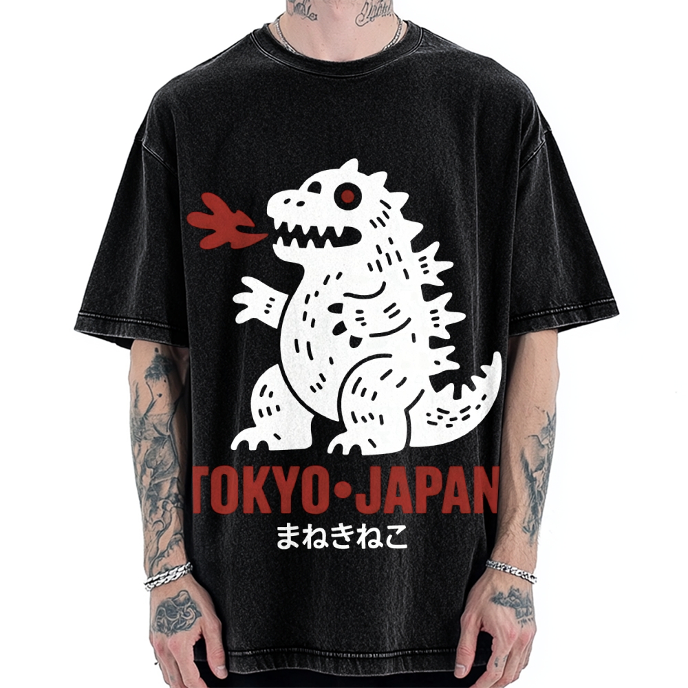 Tokyo-Assassin Japanese Lucky Monster Vintage Washed T-shirt