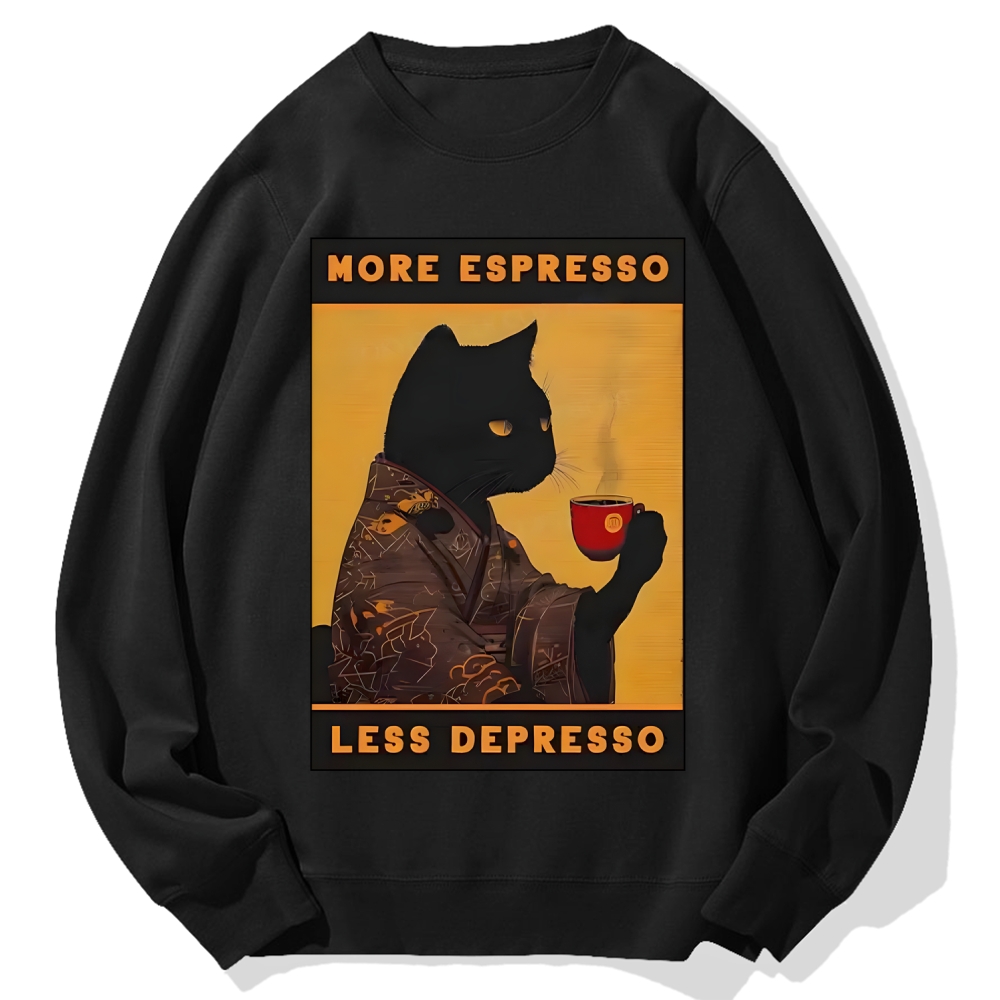 Tokyo-Assassin More Espresso Less Depresso Retro Cotton Sweatshirt