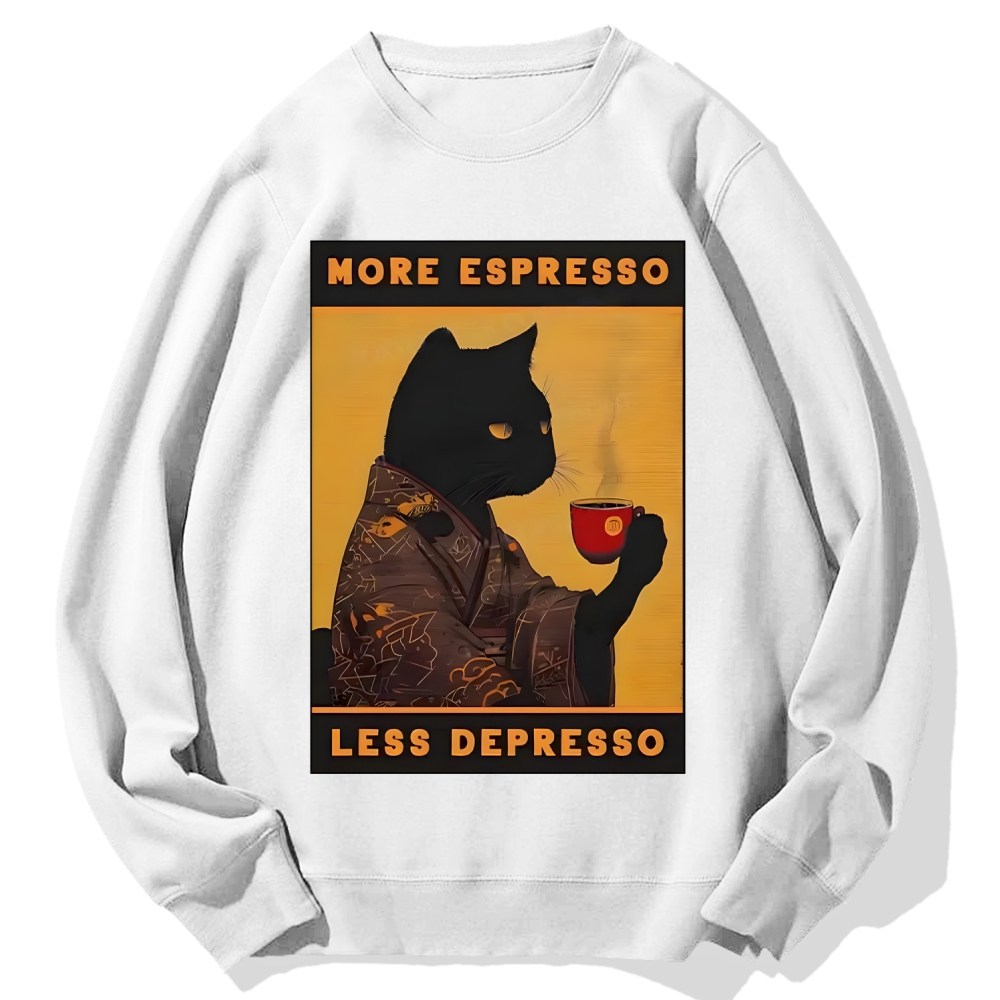 Tokyo-Assassin More Espresso Less Depresso Retro Cotton Sweatshirt