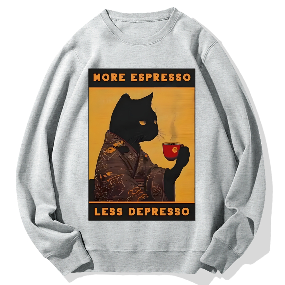 Tokyo-Assassin More Espresso Less Depresso Retro Cotton Sweatshirt