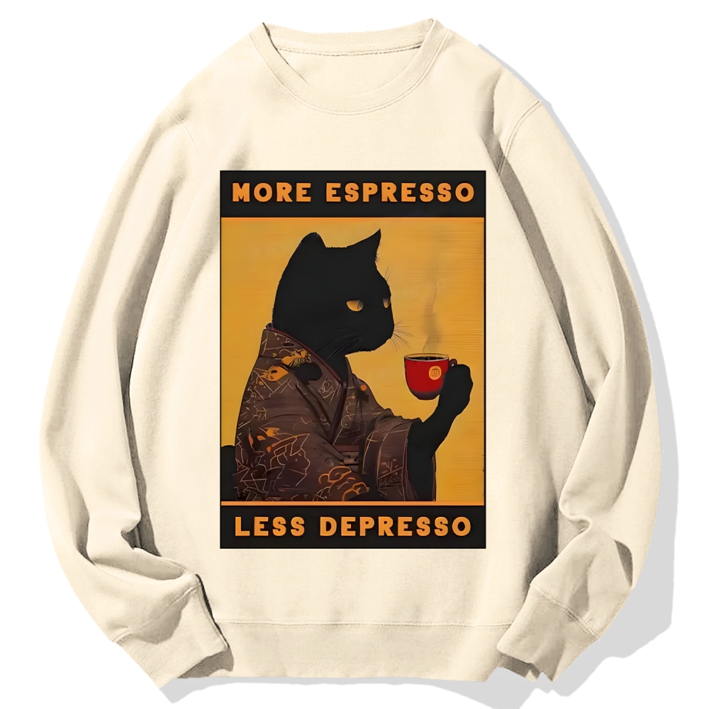 Tokyo-Assassin More Espresso Less Depresso Retro Cotton Sweatshirt