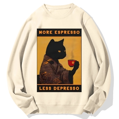 Tokyo-Assassin More Espresso Less Depresso Retro Cotton Sweatshirt