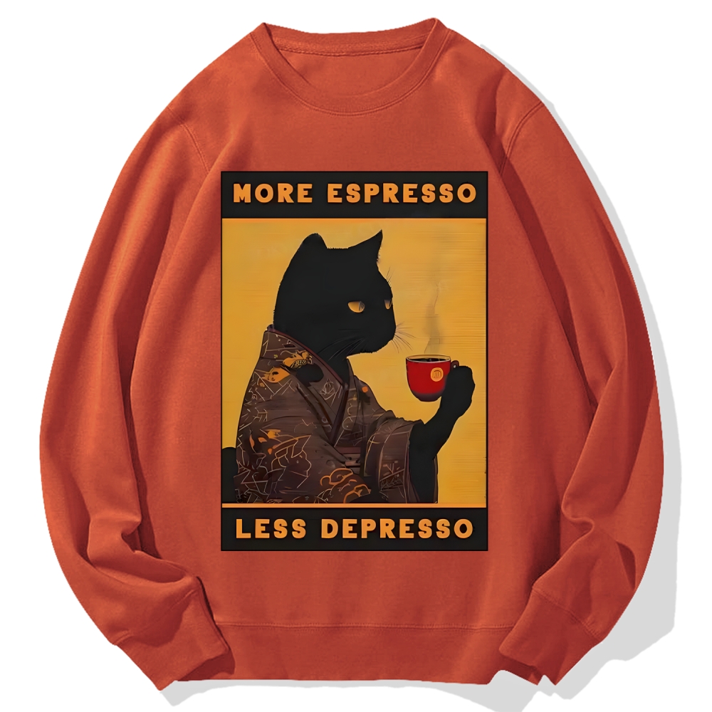 Tokyo-Assassin More Espresso Less Depresso Retro Cotton Sweatshirt