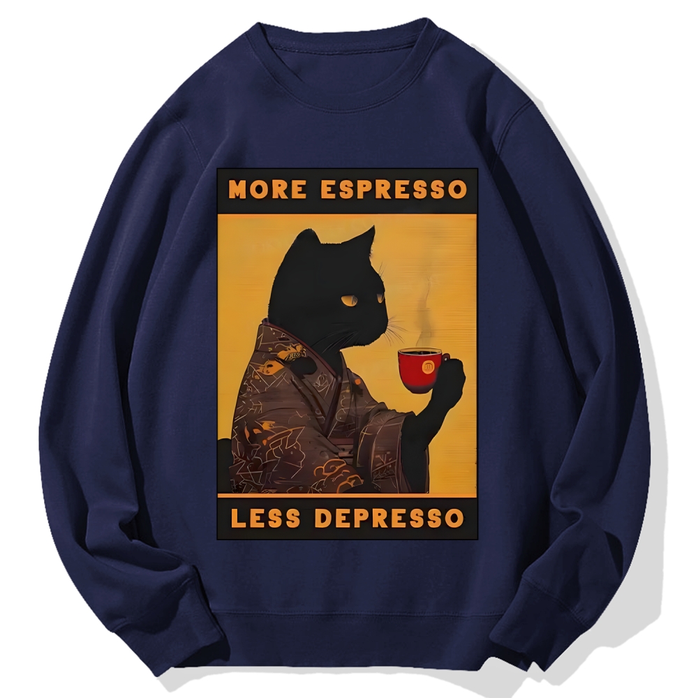 Tokyo-Assassin More Espresso Less Depresso Retro Cotton Sweatshirt