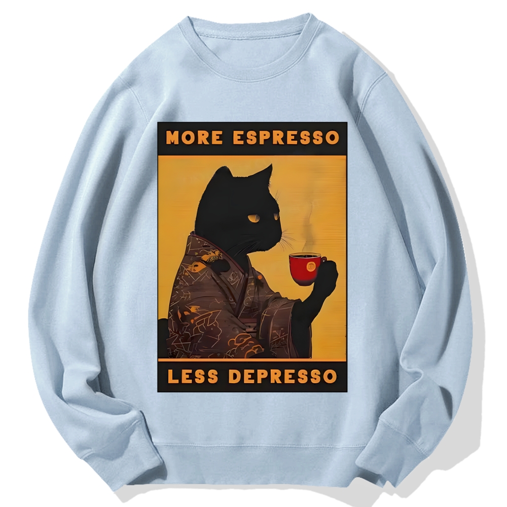 Tokyo-Assassin More Espresso Less Depresso Retro Cotton Sweatshirt