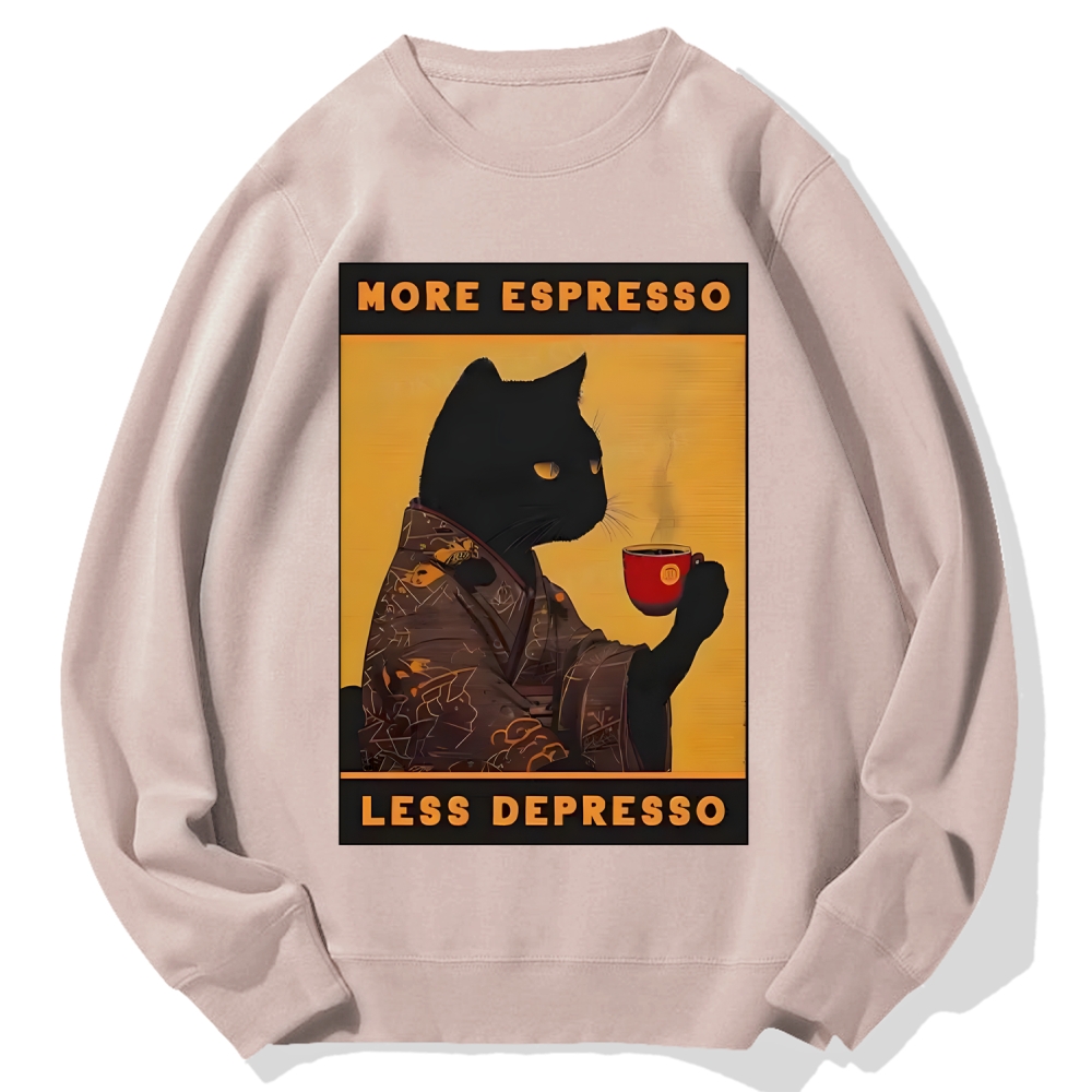 Tokyo-Assassin More Espresso Less Depresso Retro Cotton Sweatshirt