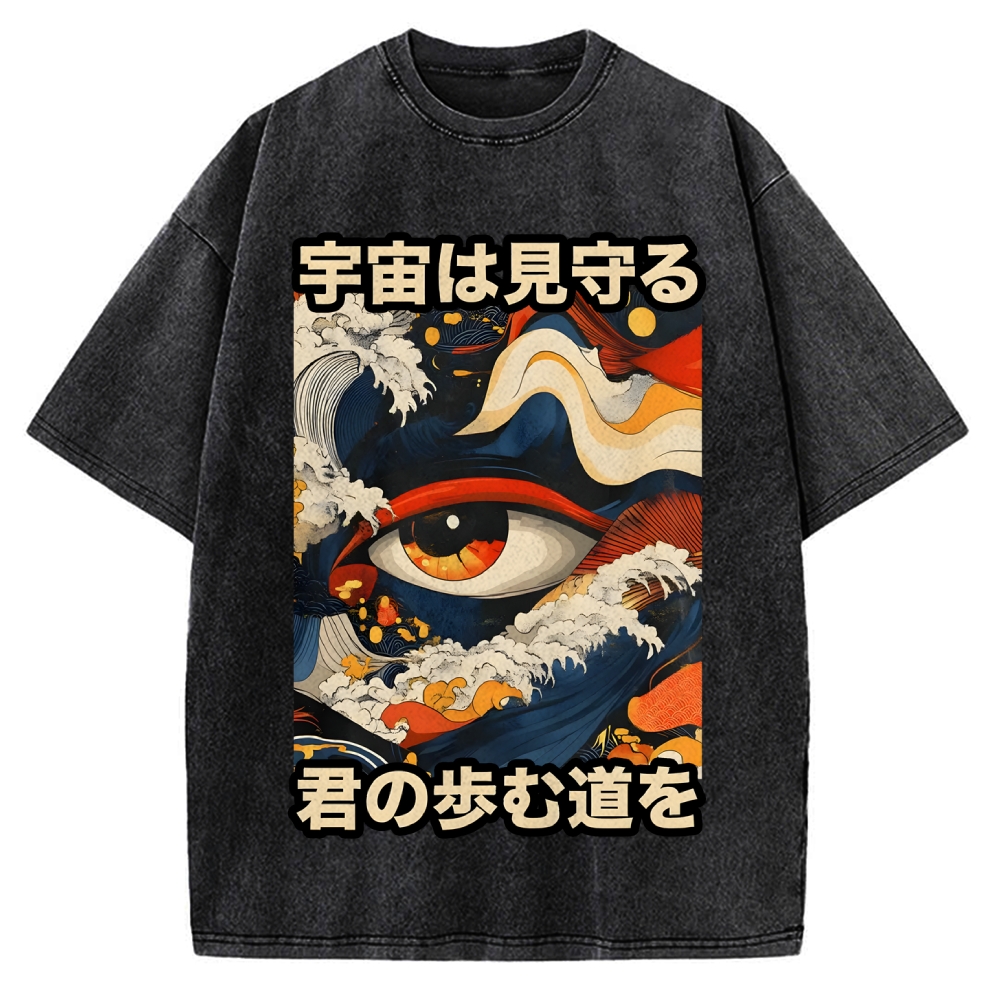 PREMIUM Japanese Traditional Pattern Vintage Washed T-shirt
