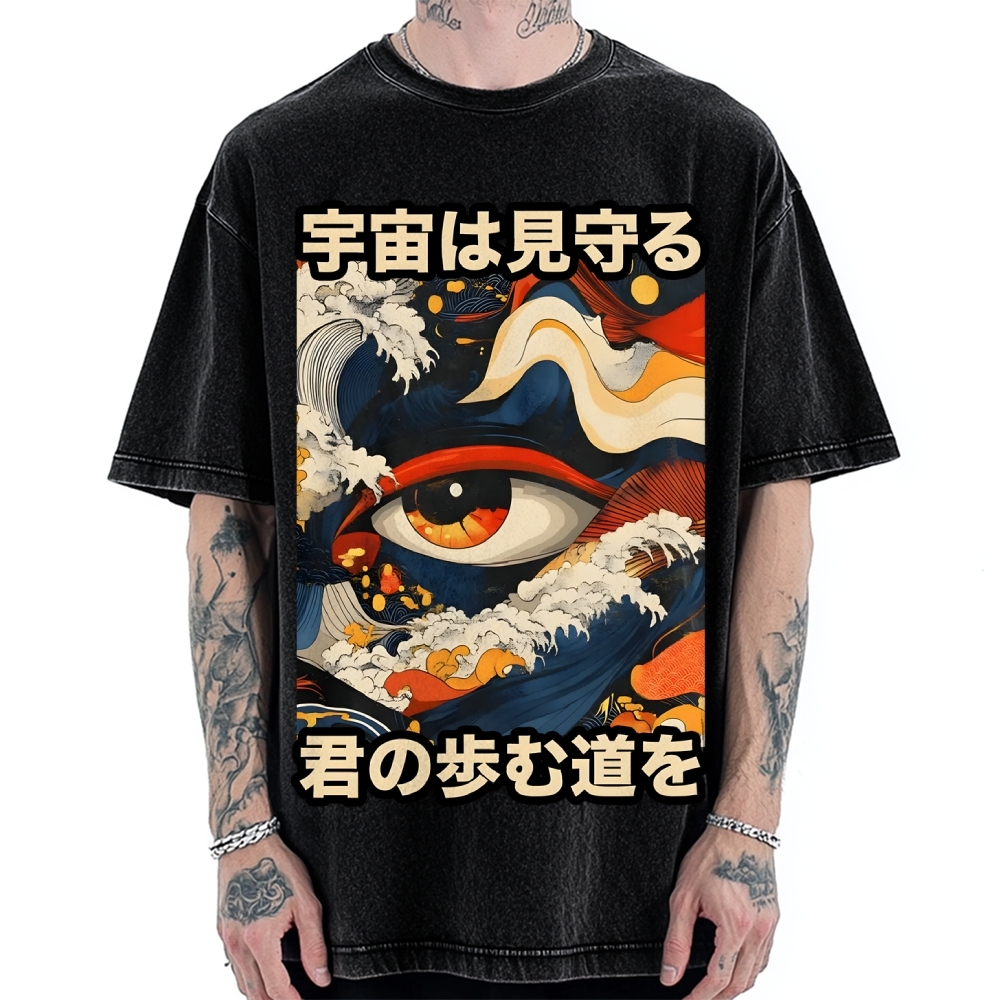 PREMIUM Japanese Traditional Pattern Vintage Washed T-shirt