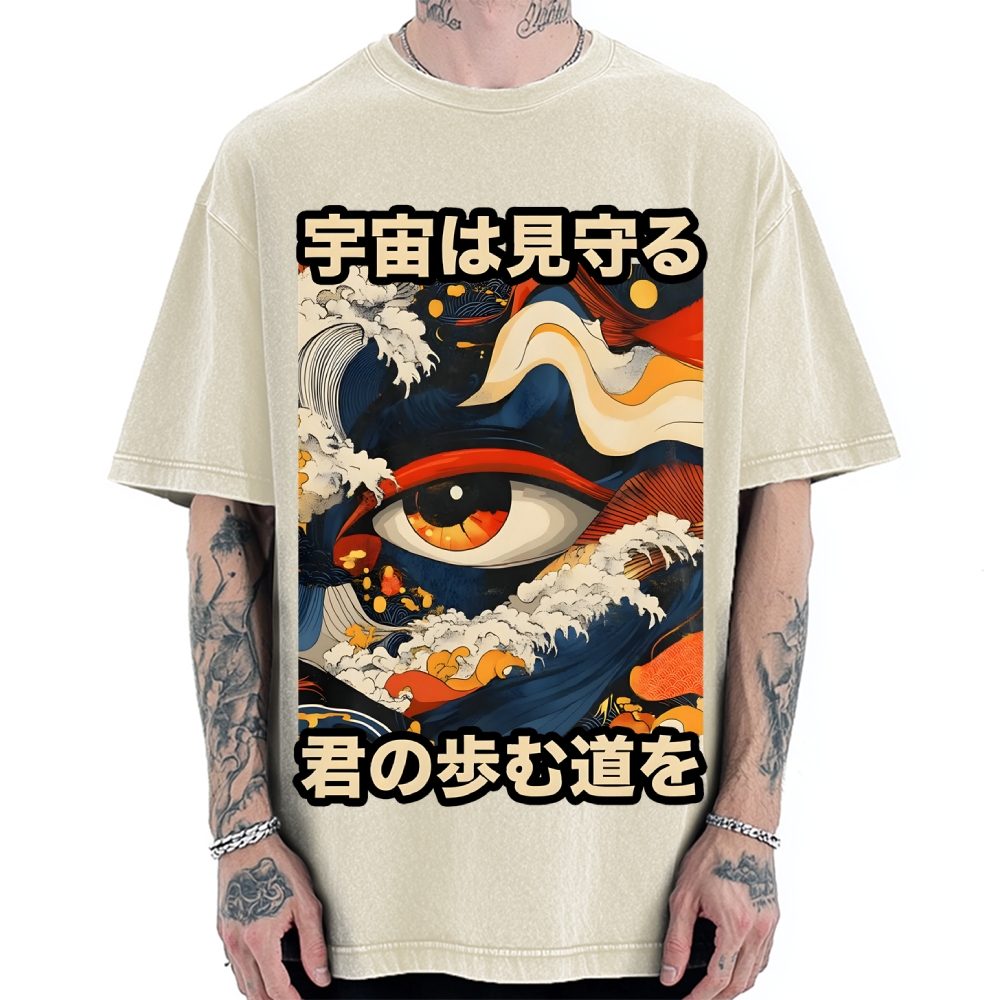 PREMIUM Japanese Traditional Pattern Vintage Washed T-shirt
