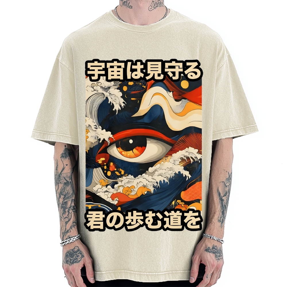 PREMIUM Japanese Traditional Pattern Vintage Washed T-shirt