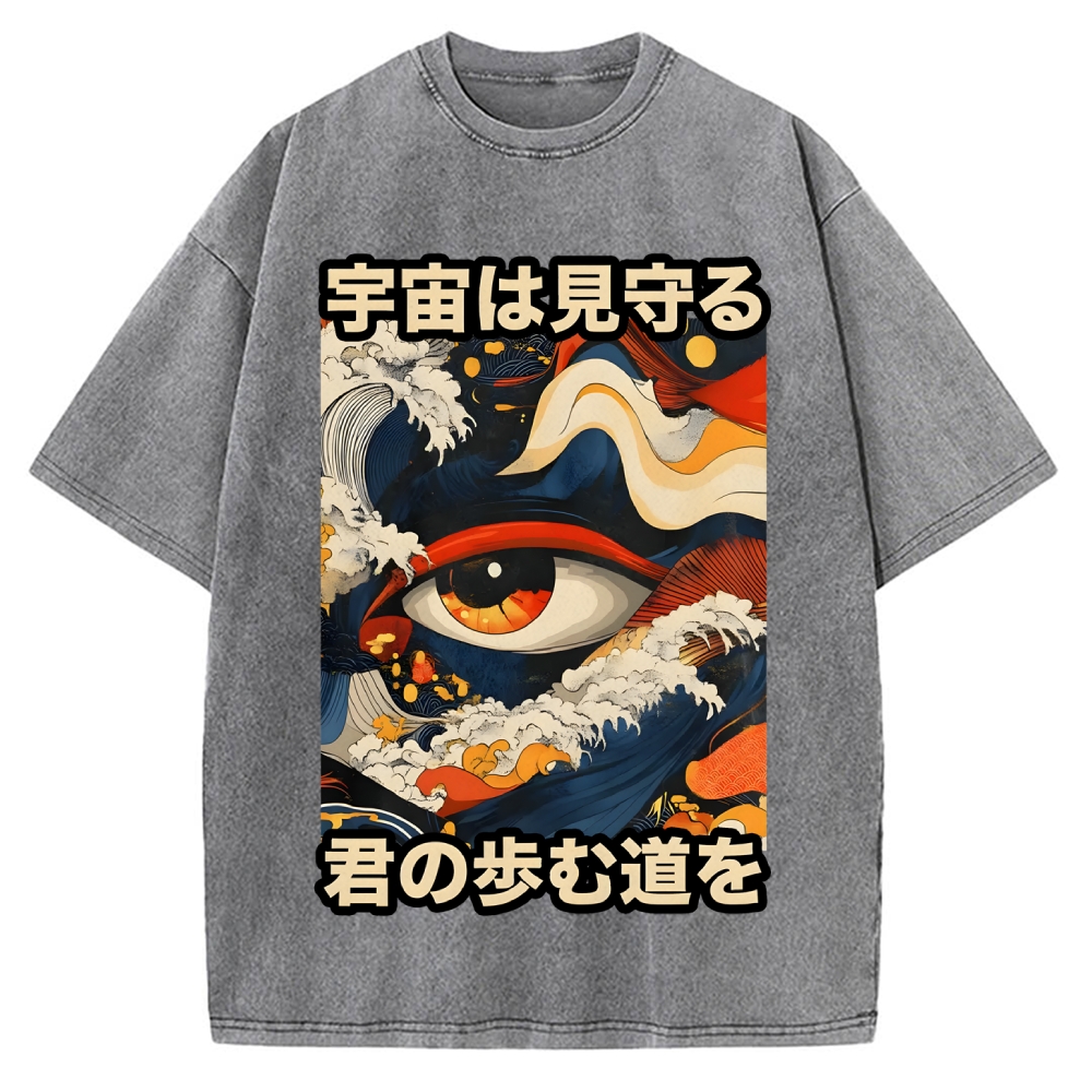 PREMIUM Japanese Traditional Pattern Vintage Washed T-shirt