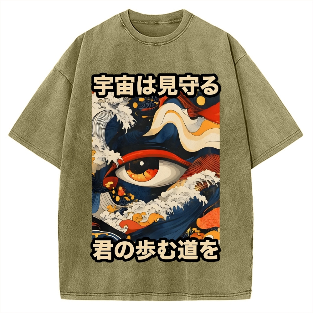 PREMIUM Japanese Traditional Pattern Vintage Washed T-shirt