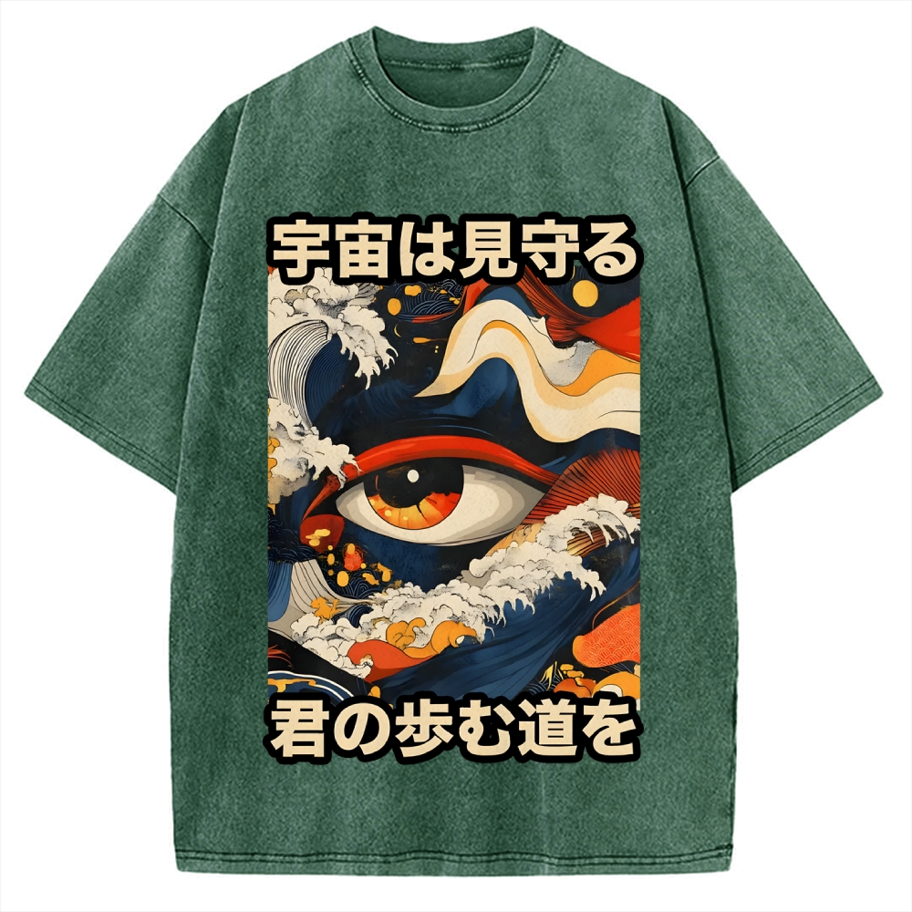 PREMIUM Japanese Traditional Pattern Vintage Washed T-shirt