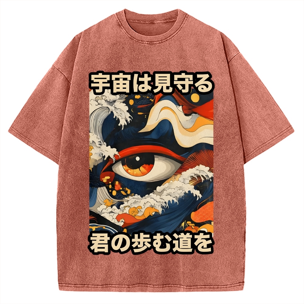 PREMIUM Japanese Traditional Pattern Vintage Washed T-shirt