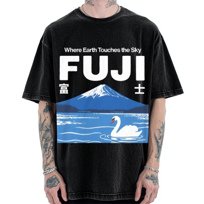 Japan Mount Fuji Vintage Washed T-shirt