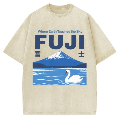 Japan Mount Fuji Vintage Washed T-shirt