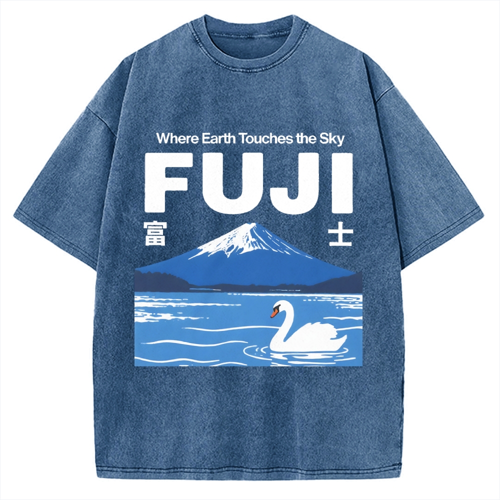 Japan Mount Fuji Vintage Washed T-shirt