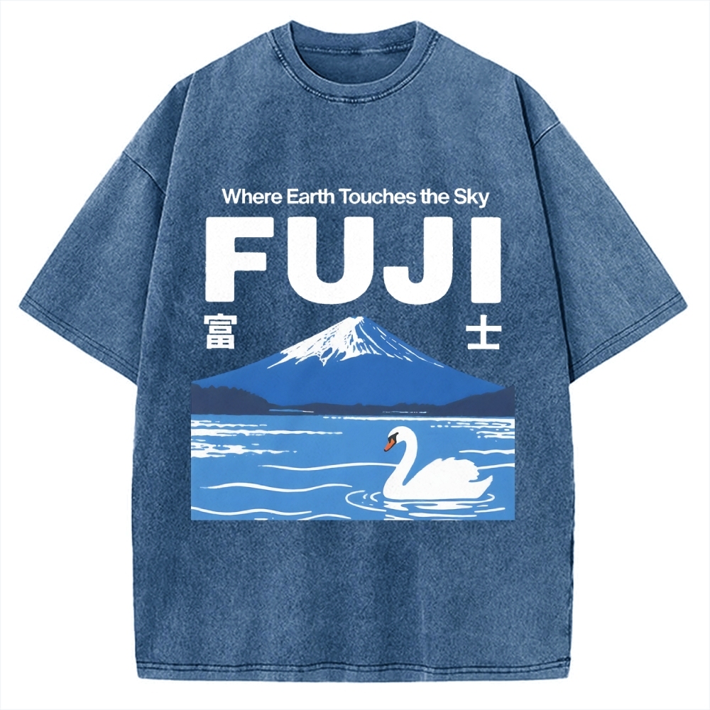 Japan Mount Fuji Vintage Washed T-shirt