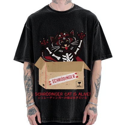 Schrödinger's cat is alive! Vintage Washed T-shirt