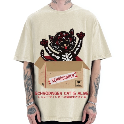 Schrödinger's cat is alive! Vintage Washed T-shirt