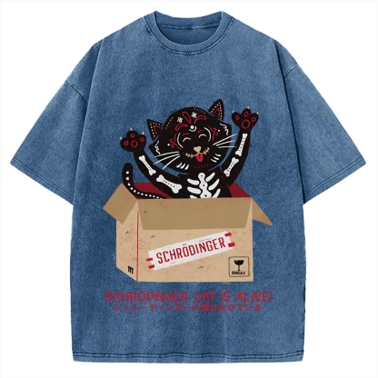 Schrödinger's cat is alive! Vintage Washed T-shirt