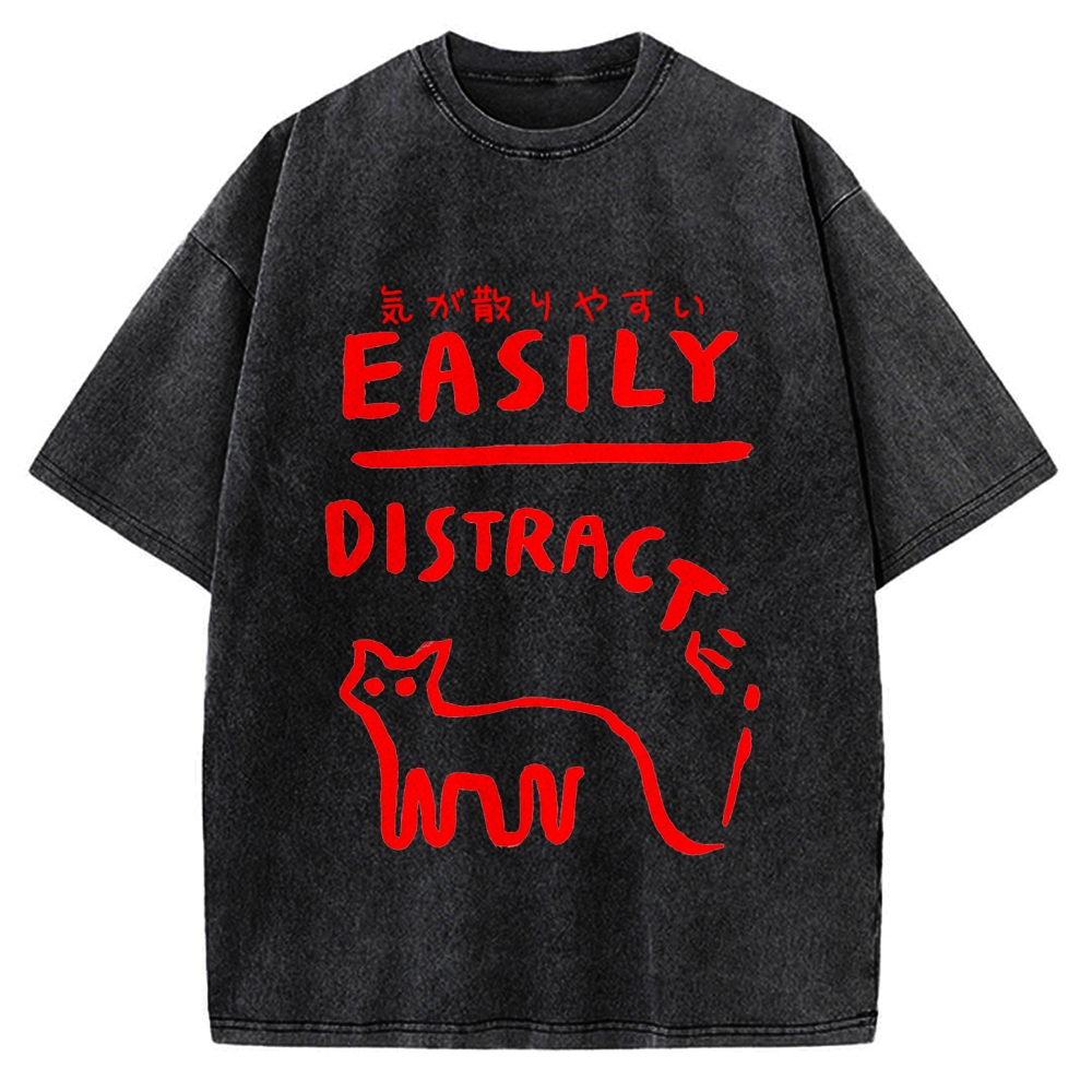 Easily Distracte Vintage Washed T-shirt