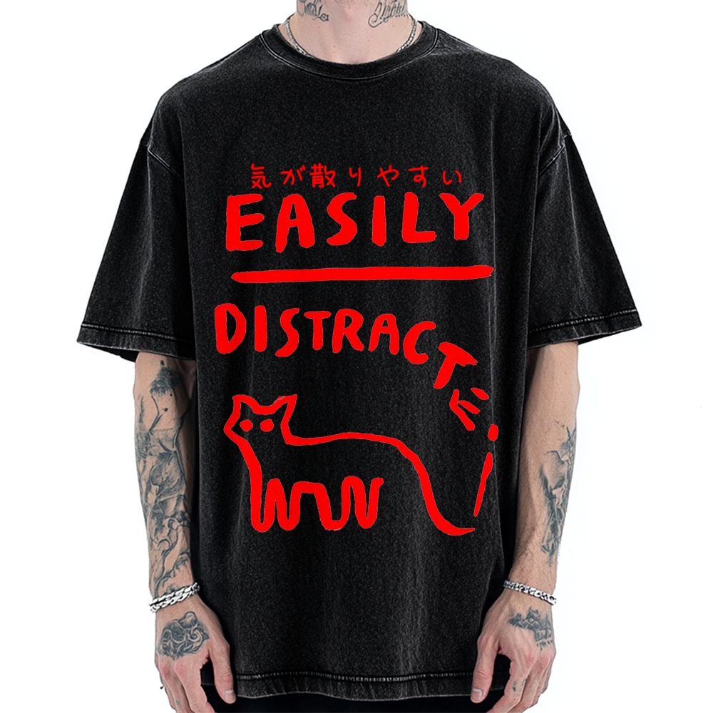 Easily Distracte Vintage Washed T-shirt