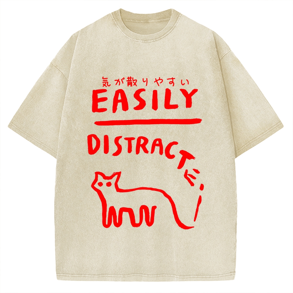 Easily Distracte Vintage Washed T-shirt