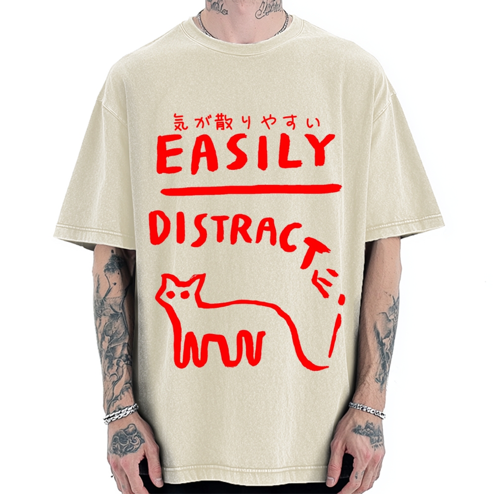 Easily Distracte Vintage Washed T-shirt