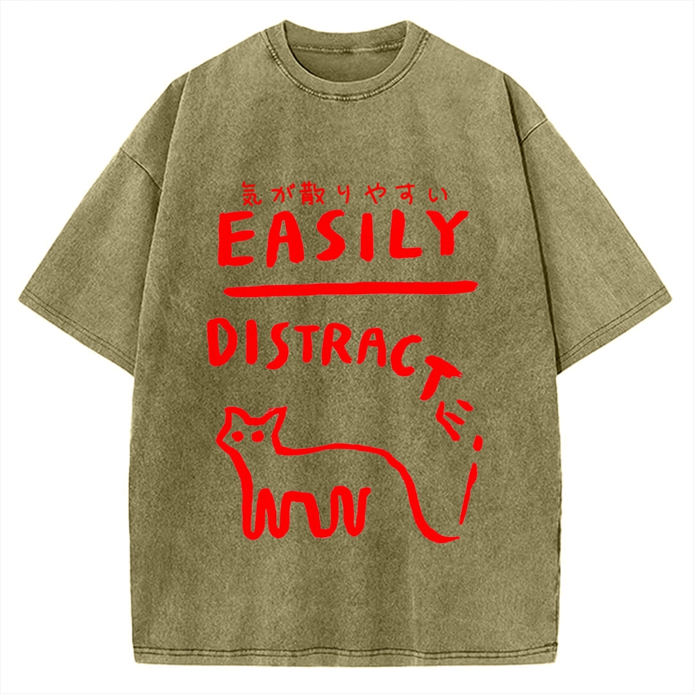 Easily Distracte Vintage Washed T-shirt