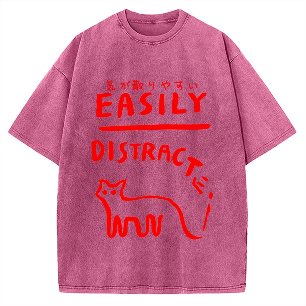 Easily Distracte Vintage Washed T-shirt