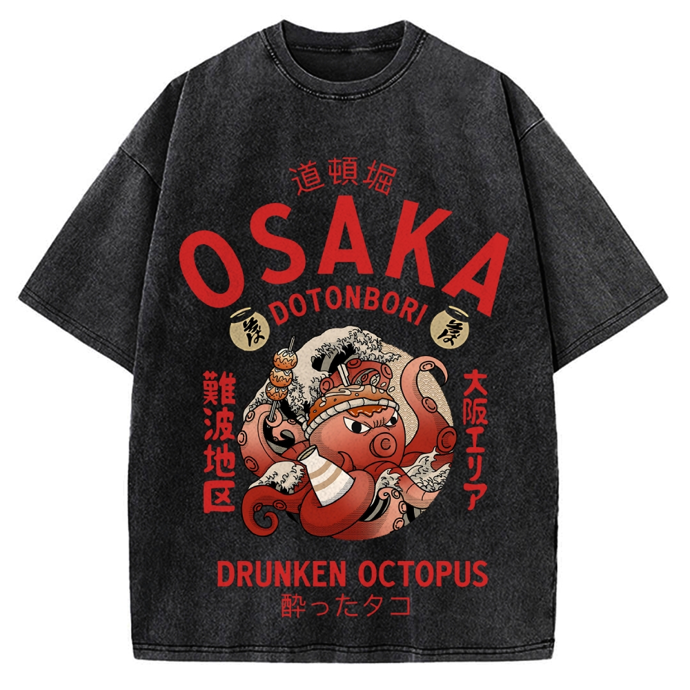 Osaka Drunken Octopus Vintage Washed T-shirt