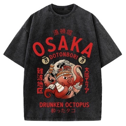 Osaka Drunken Octopus Vintage Washed T-shirt