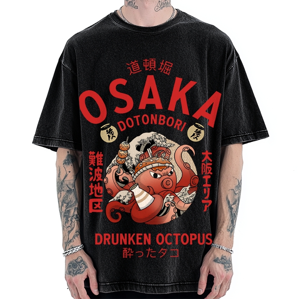 Osaka Drunken Octopus Vintage Washed T-shirt