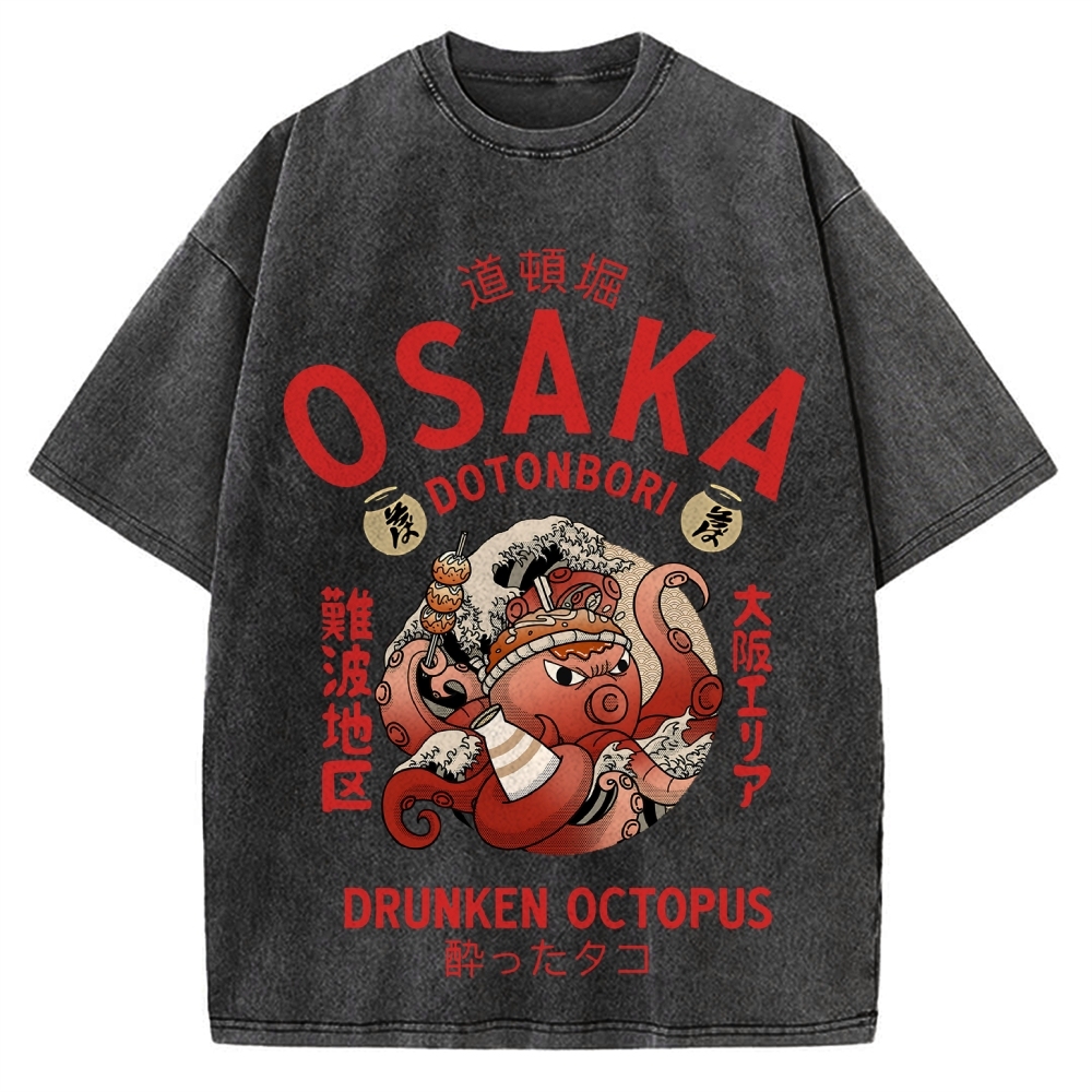 Osaka Drunken Octopus Vintage Washed T-shirt