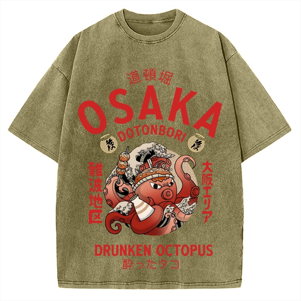 Osaka Drunken Octopus Vintage Washed T-shirt
