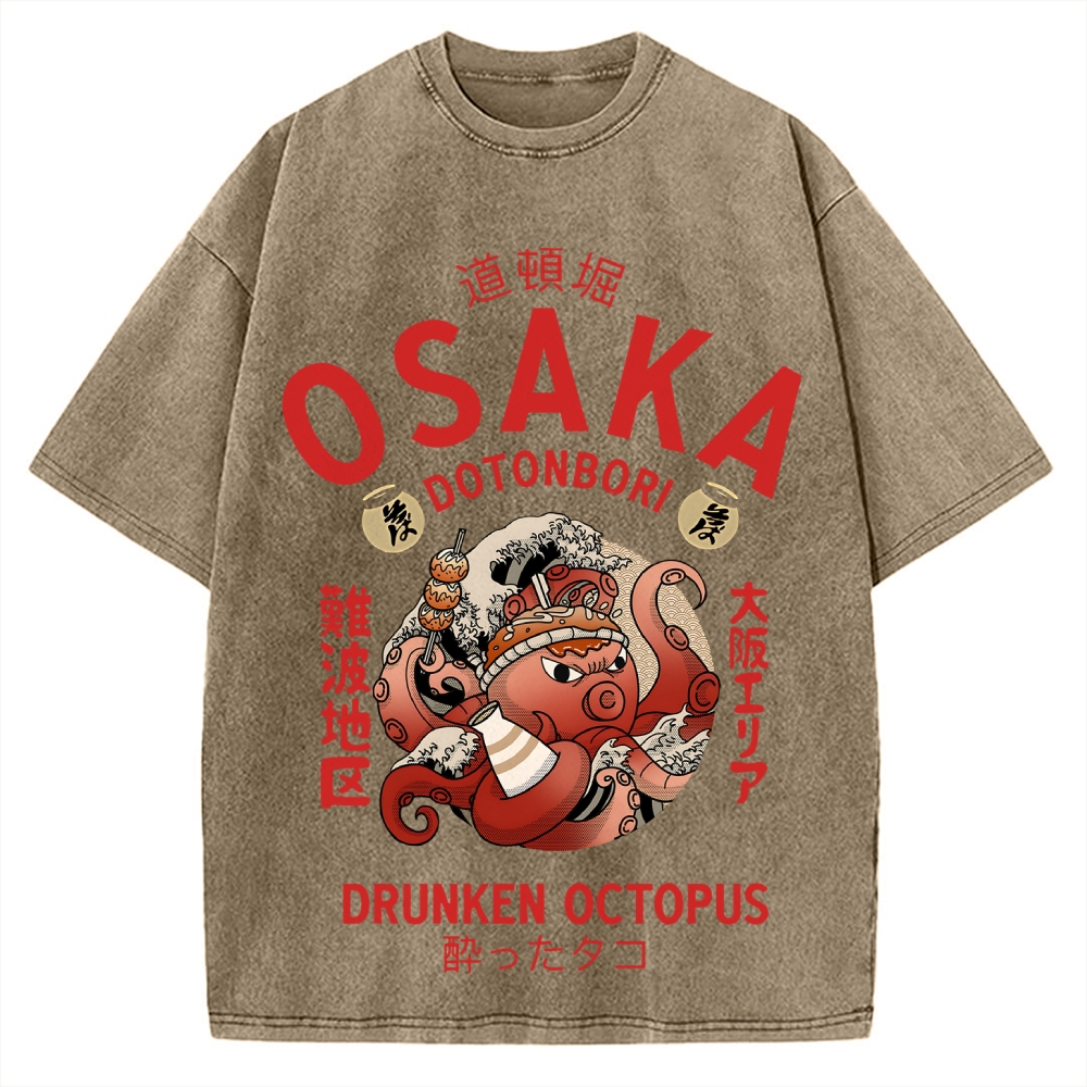 Osaka Drunken Octopus Vintage Washed T-shirt