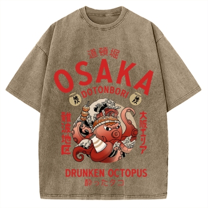 Osaka Drunken Octopus Vintage Washed T-shirt